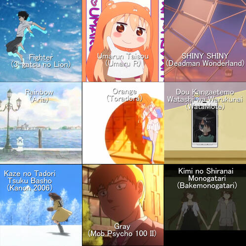 FAVORITE ANIME ENDINGS